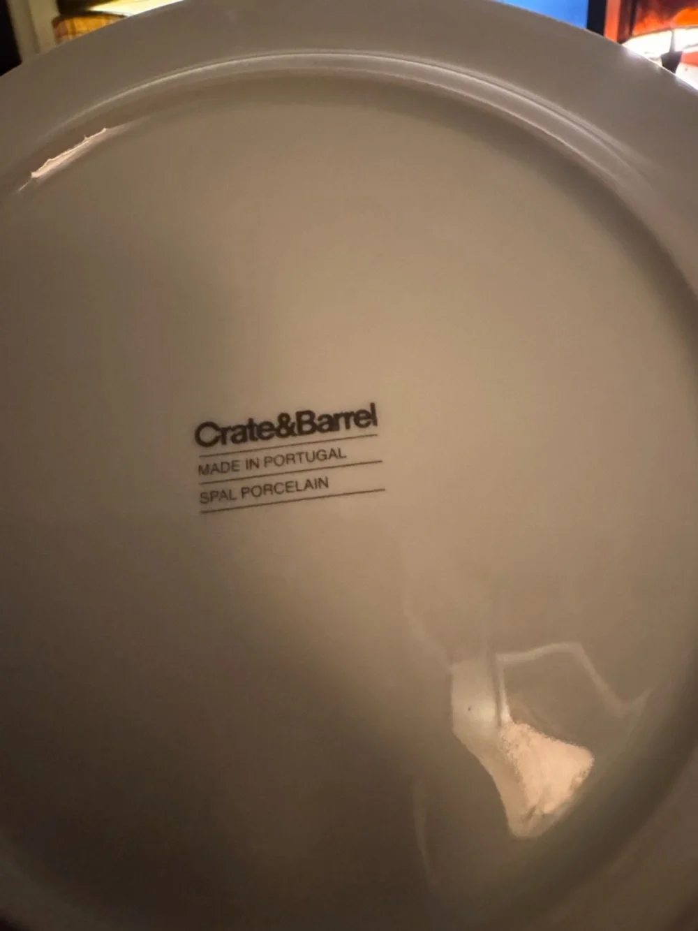Crate&Barrel Roulette White Porcelain Dinner Plate - set of 3